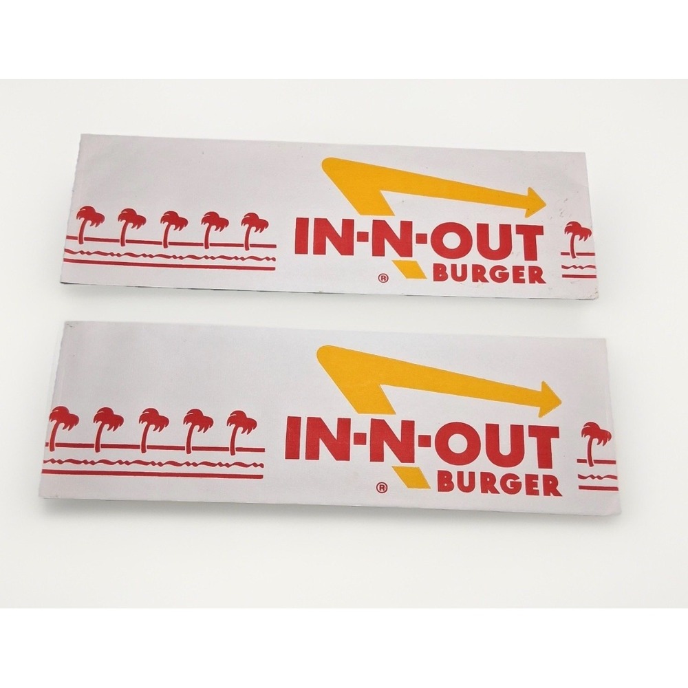 In-N-Out Burger Paper Hats Set of 2 Red Palm Tree Yellow Arrow Logo